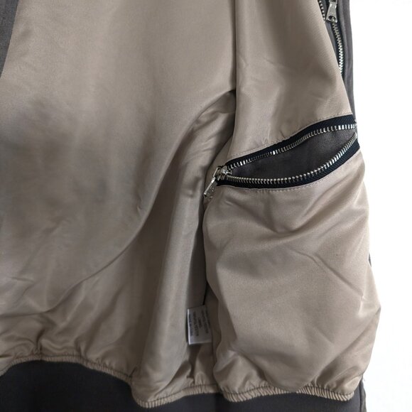 LIFTED ANCHORS Jacket Men's M‎ Gray Suede Bird Bomber Zip Ruched Stretch Sleeves - Picture 8 of 15